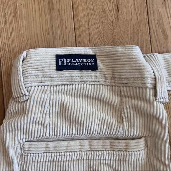 Vintage Playboy Corduroy Pleated Two Tone Brown Beige Pants Size 25 - Picture 9 of 12